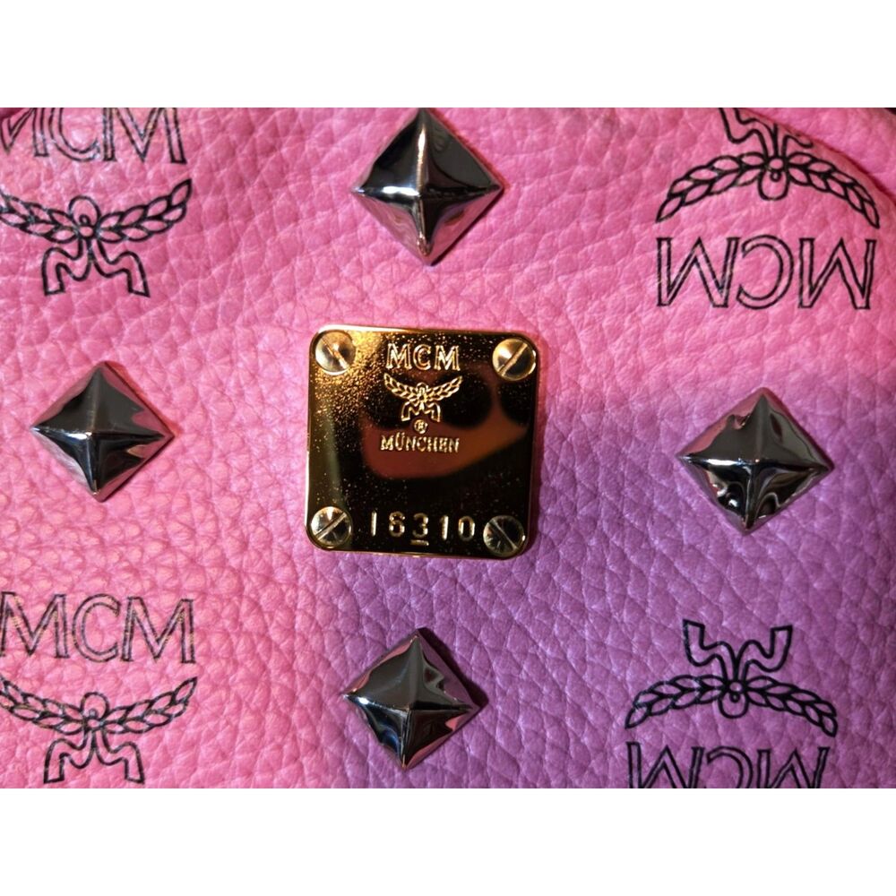MCM Small Stark Pink Visetos Backpack MMK3SVE20PK001 - Picture 4 of 11